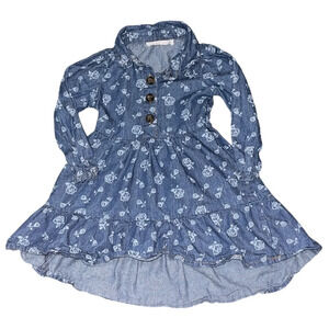 🔥 5 for $30 🔥 Young Hearts Toddler Girls’ Floral Denim Dress | 3T